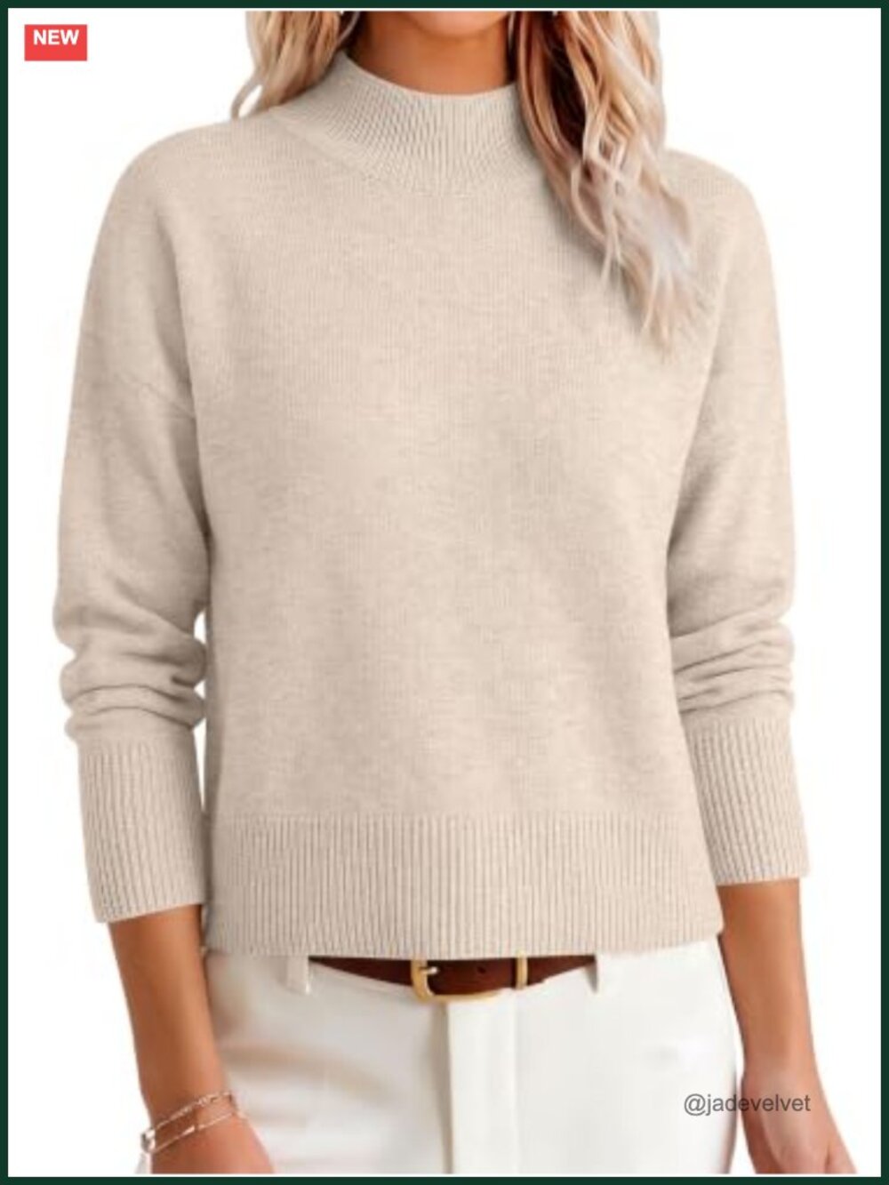 Womens Long Sleeve Mock Neck Cropped Pullover Sweater Lightweight Knit